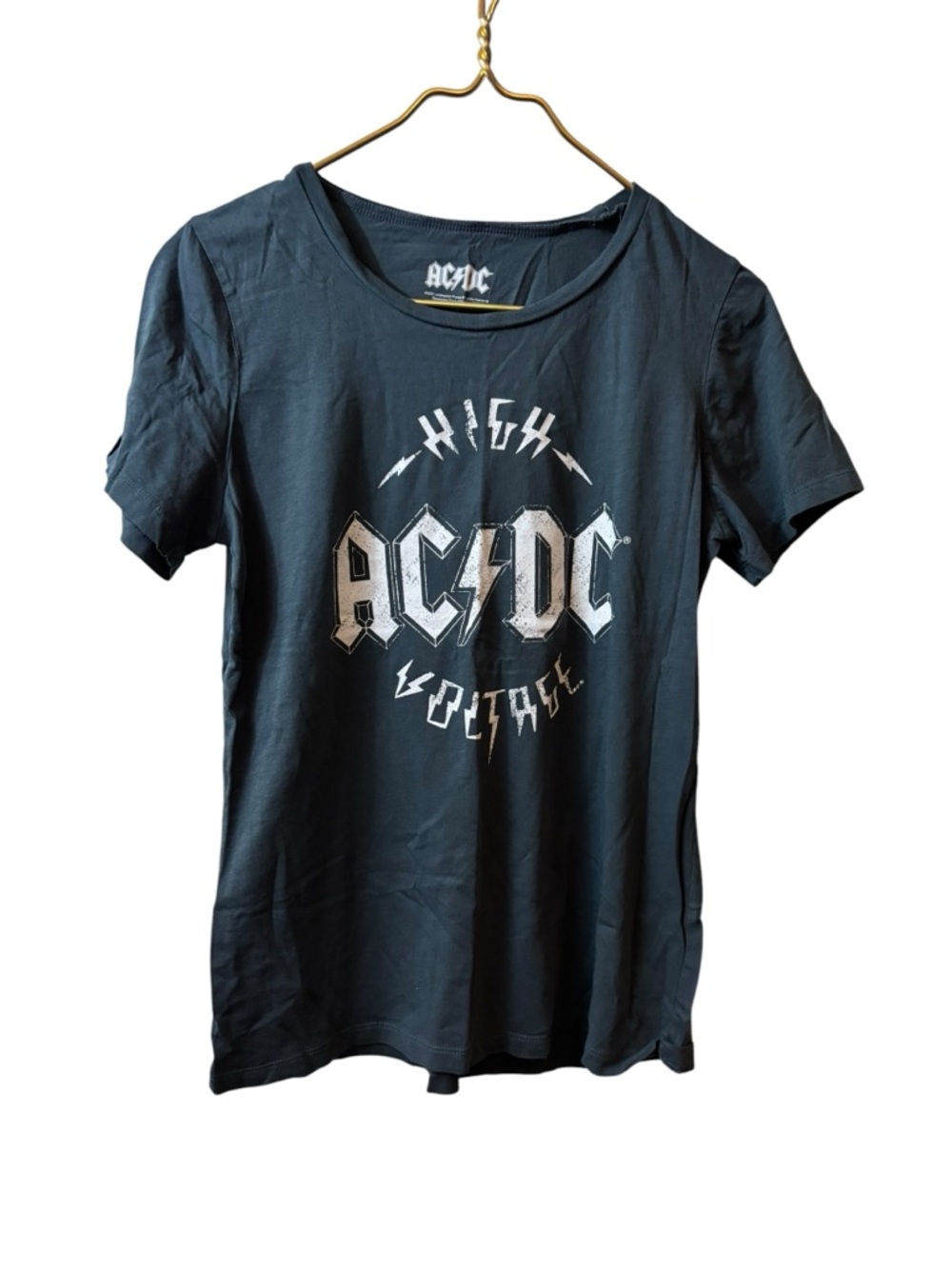 AC/DC medium Graphic Tee with Metallic Silver Logo